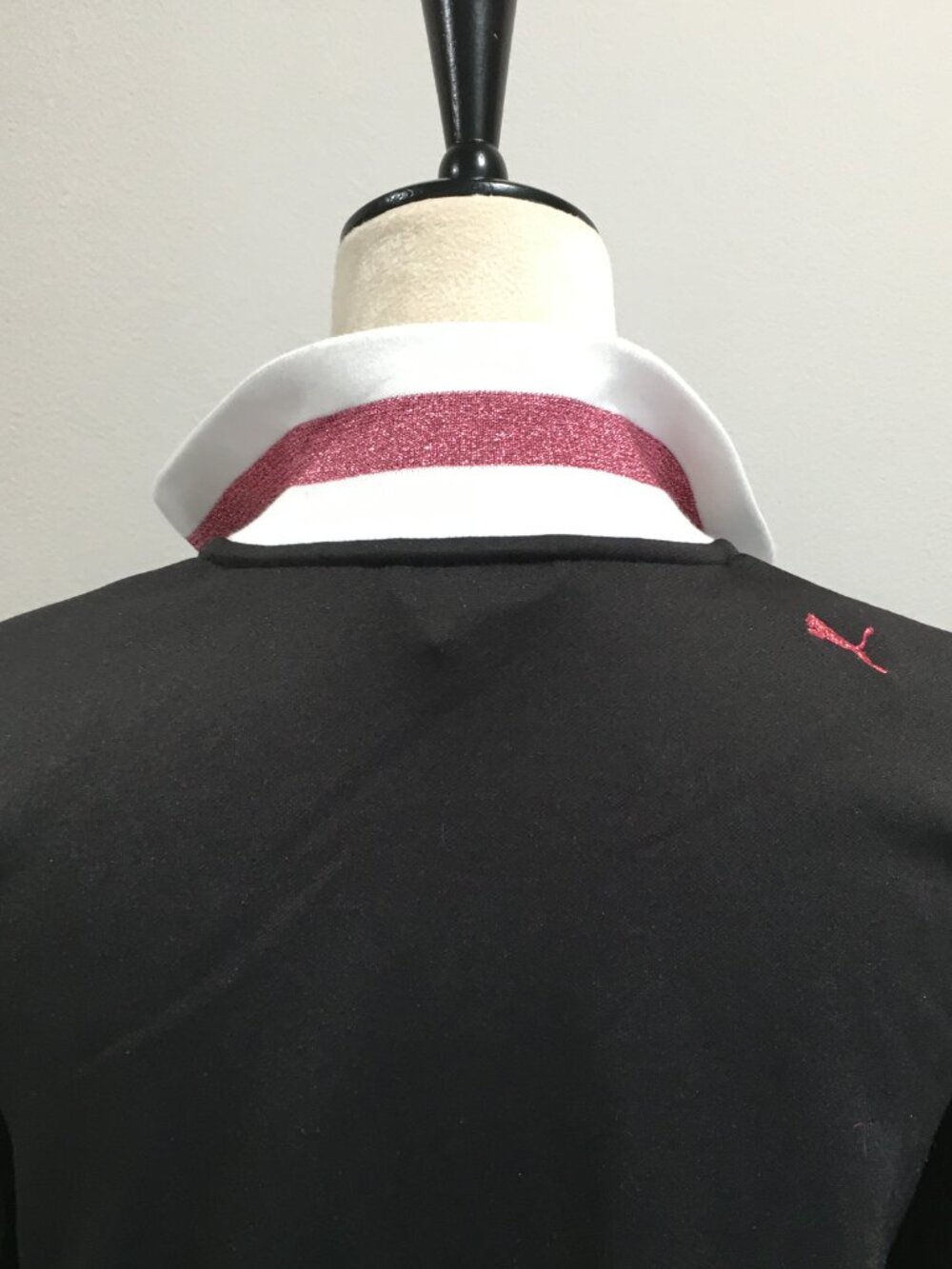 PUMA Black White Pink Glitter Cotton Trim Full Zip Long Sleeve Track Jacket - Picture 11 of 15